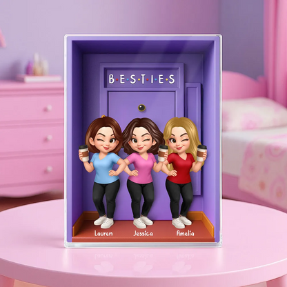Bloc en acrylique personnalisé avec 2 à 6 femmes – Cadeau pour meilleures amies et sœurs
