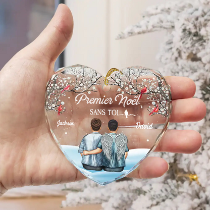 Noël sans toi – Ornement en verre personnalisé, décoration de sapin en mémoire