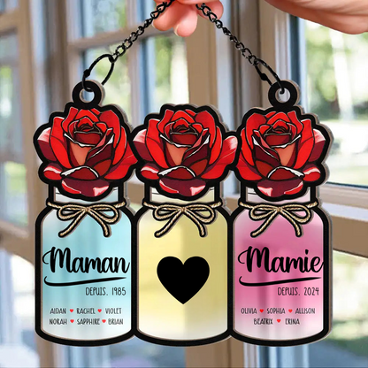 Attrape-soleil personnalisé avec motif de vases – Cadeau pour femme, maman et mamie