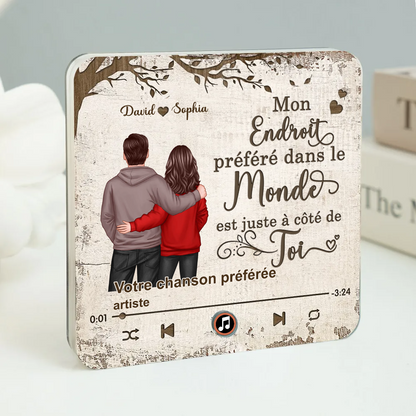 Aimant musical pour réfrigérateur avec 2 personnages et citation Cadeau pour couple/couple LGBT