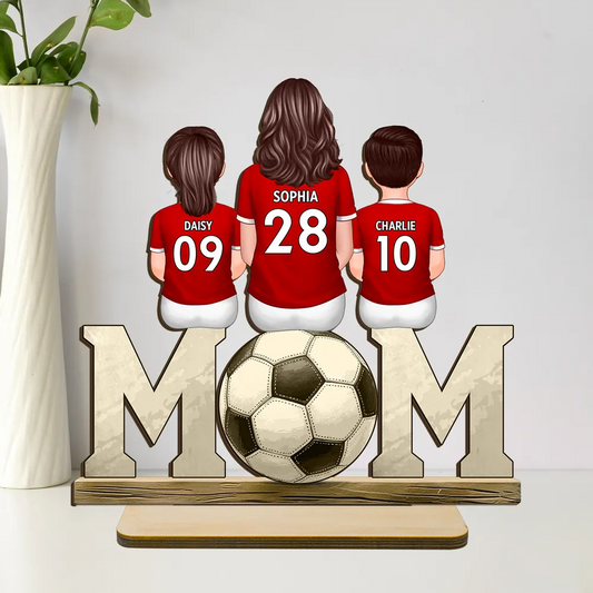 Maman de footballeur – Plaque en bois personnalisée MOM