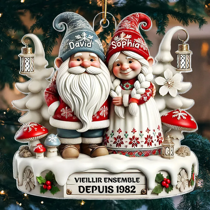 vieillir ensemble depuis-– Couple de lutins Pendentif de Noël