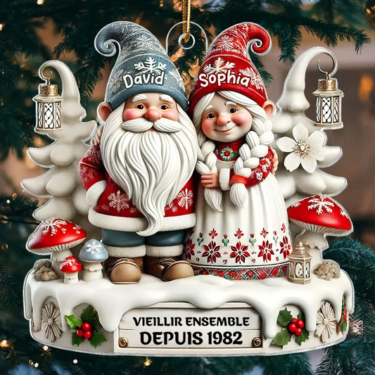 vieillir ensemble depuis-– Couple de lutins Pendentif de Noël