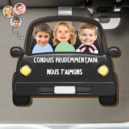 Clip de pare-soleil personnalisé avec 1-3 personnes – Cadeaux pour la famille
