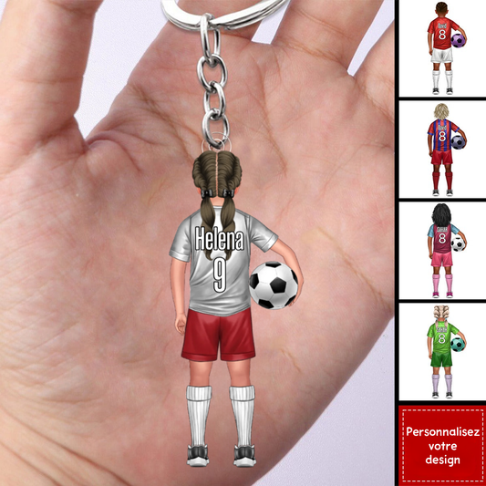 Enfant footballeur – Porte-clés personnalisé pour fils et fille
