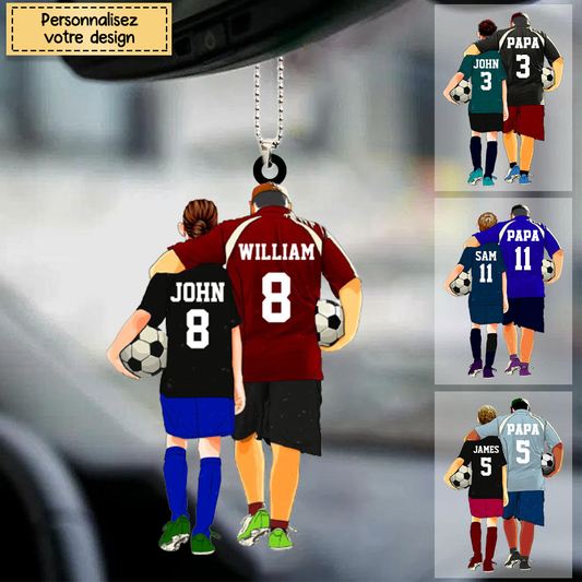 Porte-clé personnalisé Père et Enfant – Thème Football