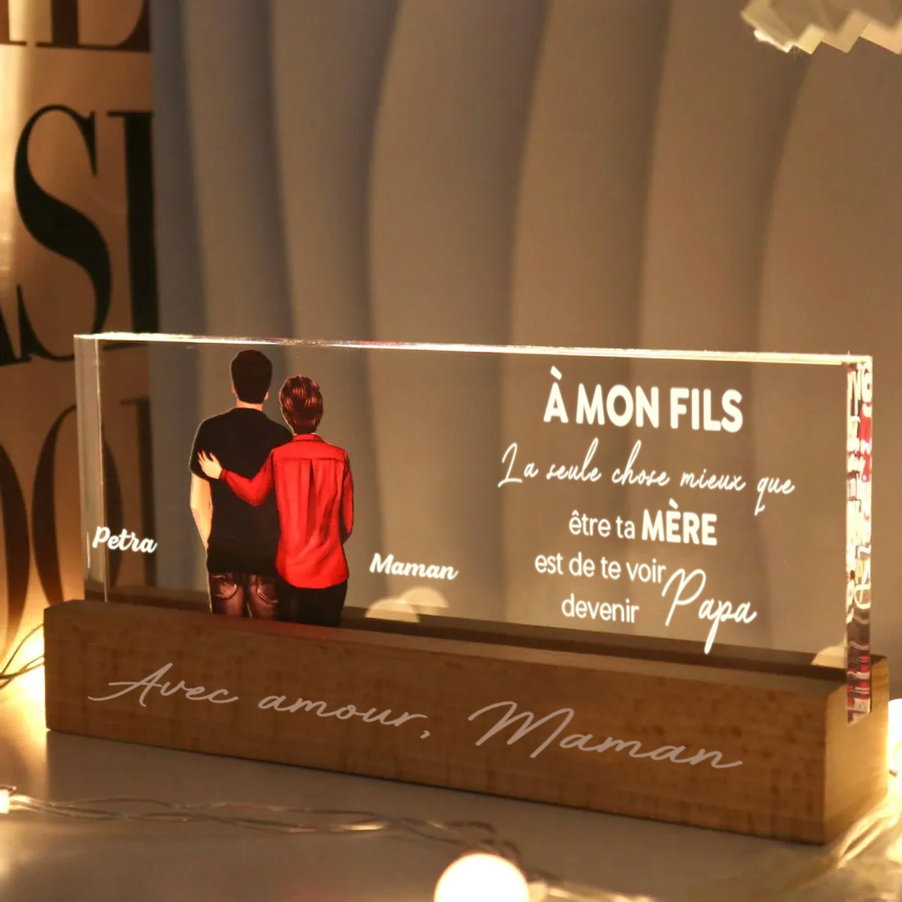 Lampe de nuit personnalisée pour le fils pour la fête des pères