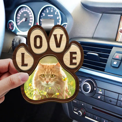 Clip pare-soleil avec photo et motif patte – Cadeau pour animal de compagnie