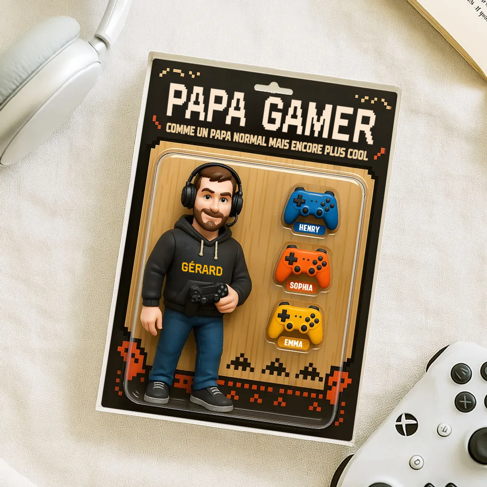 Bloc acrylique personnalisé Gamer Papa