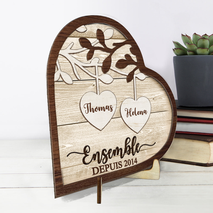 Ensemble depuis... – Plaque en bois personnalisée pour couple amoureux