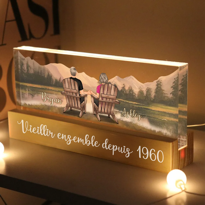 Lampe LED de nuit avec couple – Cadeau personnalisé pour couple LGBT