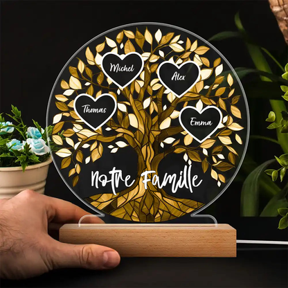 Arbre généalogique - veilleuse LED personnalisée pour la famille