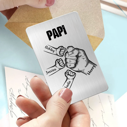 Carte portefeuille personnalisée avec nom et texte Cadeau pour papa et grand-père