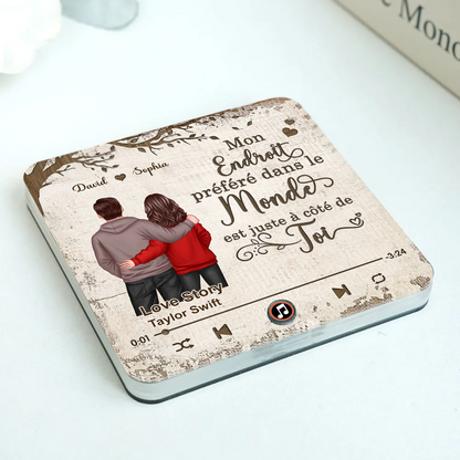 Aimant musical pour réfrigérateur avec 2 personnages et citation Cadeau pour couple/couple LGBT