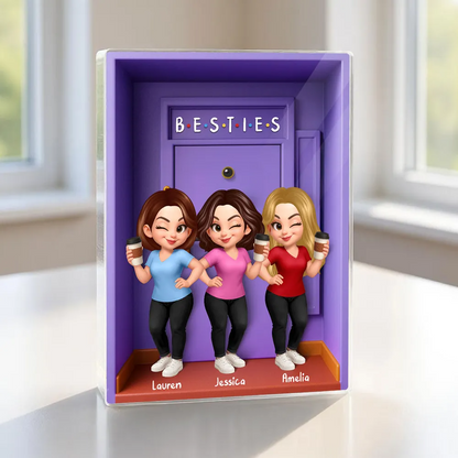 Bloc en acrylique personnalisé avec 2 à 6 femmes – Cadeau pour meilleures amies et sœurs