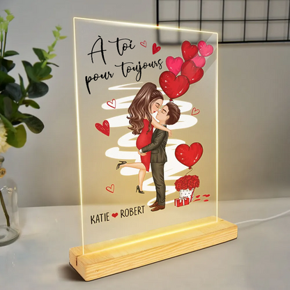 Veilleuse LED personnalisée avec couple et ballons