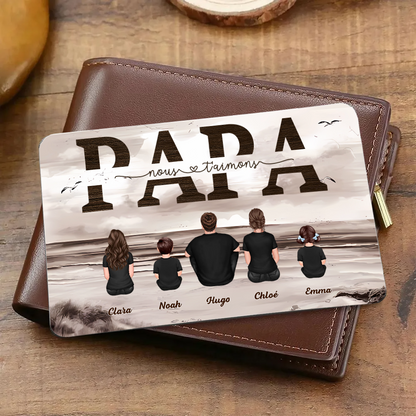 PAPA Carte portefeuille avec famille Carte portefeuille pour papa et papi