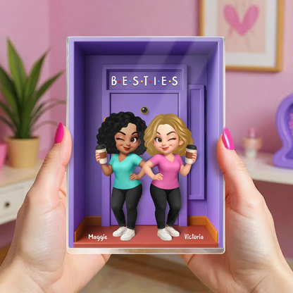 Bloc en acrylique personnalisé avec 2 à 6 femmes – Cadeau pour meilleures amies et sœurs