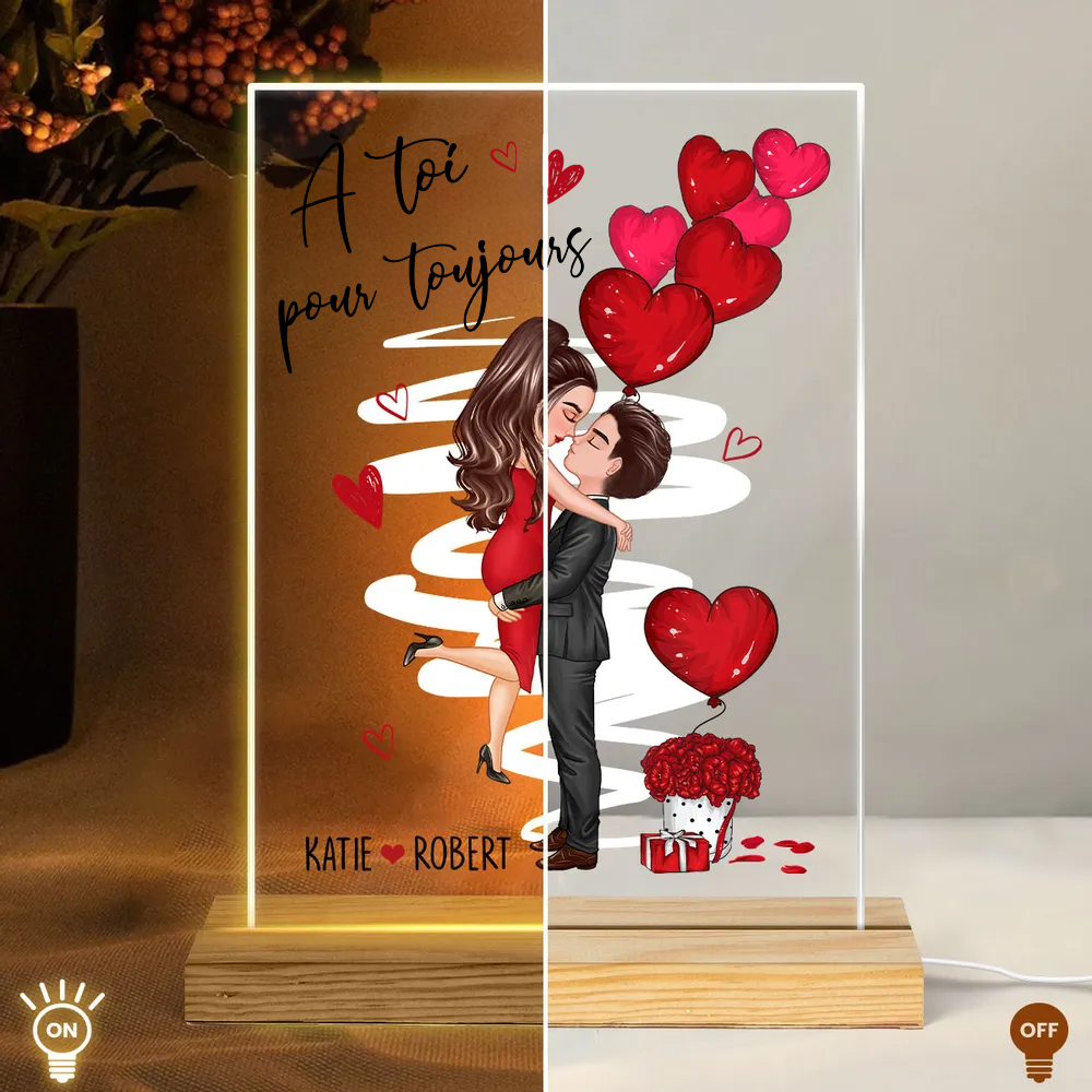 Veilleuse LED personnalisée avec couple et ballons