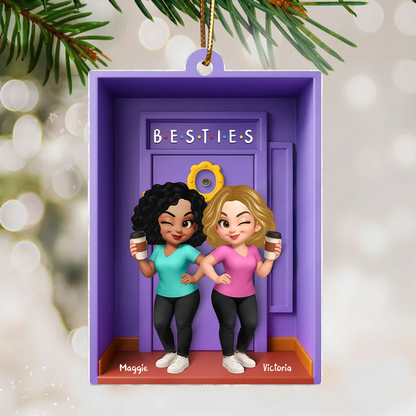 Orement en acrylique avec 2 à 6 femmes Décorations de Noël personnalisées pour sœur et meilleures amies