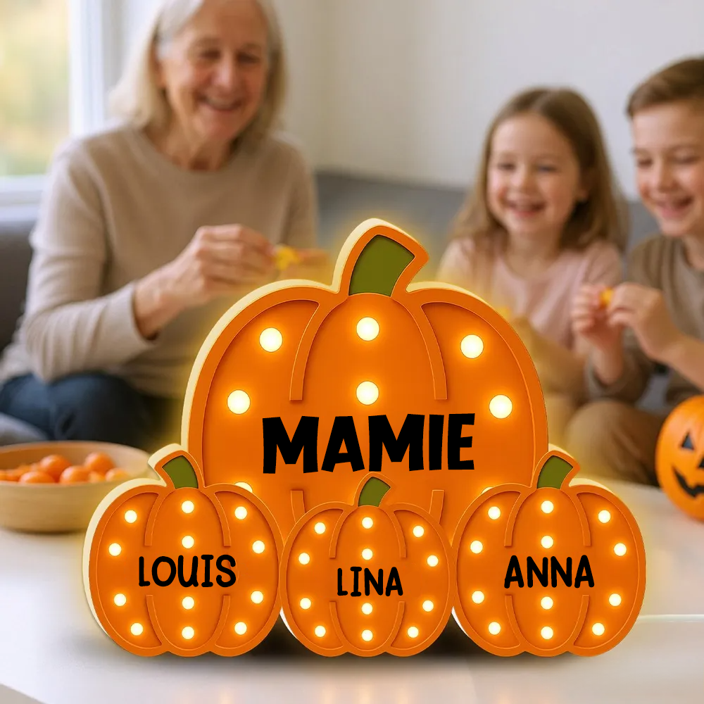 «Les Petits Citrons de Mamie » – Boîte lumineuse LED personnalisée, cadeau pour grand-mère