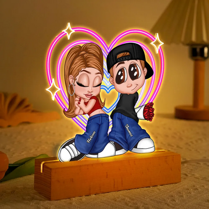 Couple Y2K – Lampe de nuit LED personnalisée