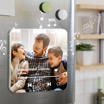 Aimants acryliques musicaux avec photo et chanson Cadeau pour la famille