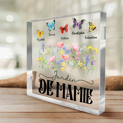 Plaque en acrylique avec papillons - Cadeau pour Mamie et Maman