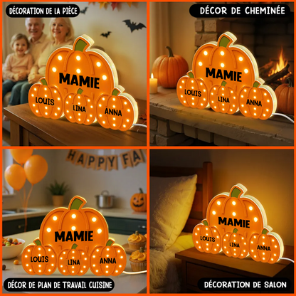 «Les Petits Citrons de Mamie » – Boîte lumineuse LED personnalisée, cadeau pour grand-mère