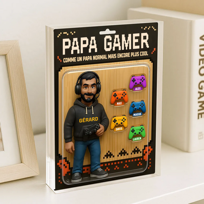 Bloc acrylique personnalisé Gamer Papa