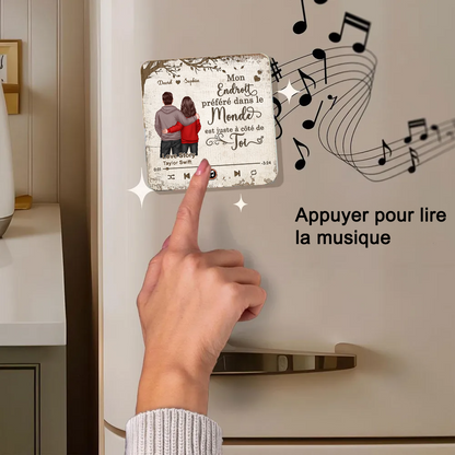 Aimant musical pour réfrigérateur avec 2 personnages et citation Cadeau pour couple/couple LGBT