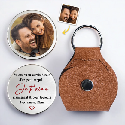 Je t’aime – Mini-câlin de poche avec photo pour couple