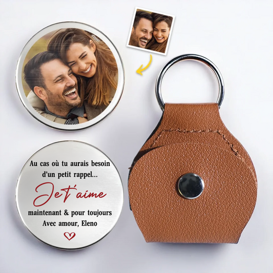 Je t’aime – Mini-câlin de poche avec photo pour couple