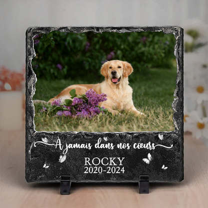 Plaque en ardoise personnalisée avec photo et message – Cadeau commémoratif