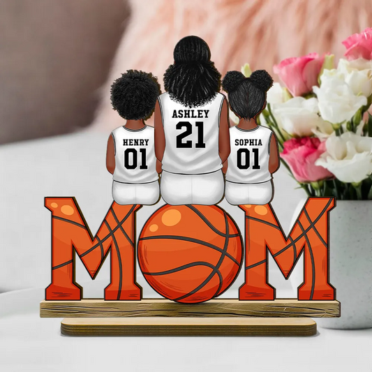 Maman de basketteur – Plaque en bois personnalisée MOM