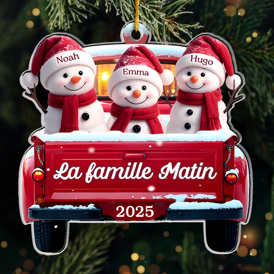 Orement acrylique Décoration de Noël personnalisée avec des bonhommes de neige pour famille