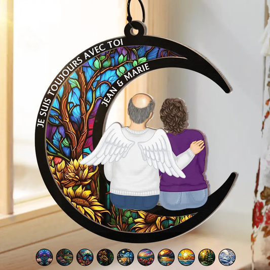 Toujours avec toi – Attrape-soleil personnalisé avec motif de lune