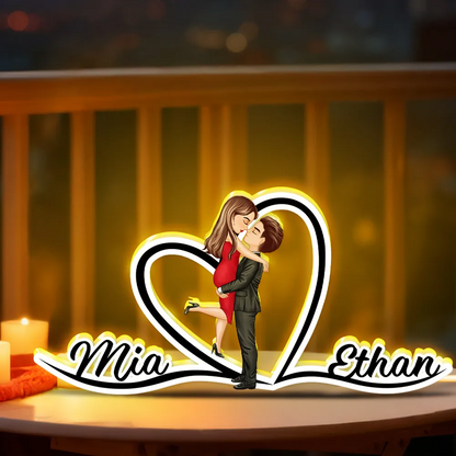 Boîte lumineuse LED personnalisée - Cadeau pour couple / couple LGBT