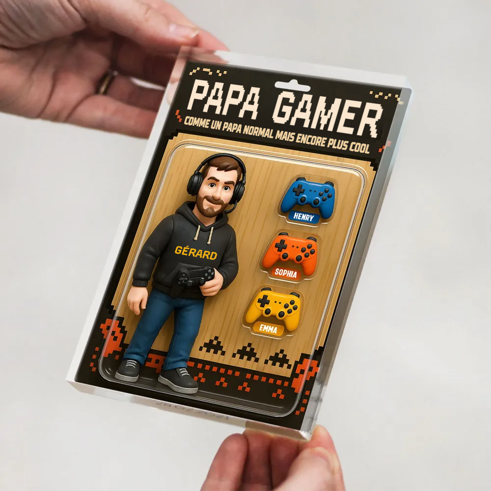 Bloc acrylique personnalisé Gamer Papa