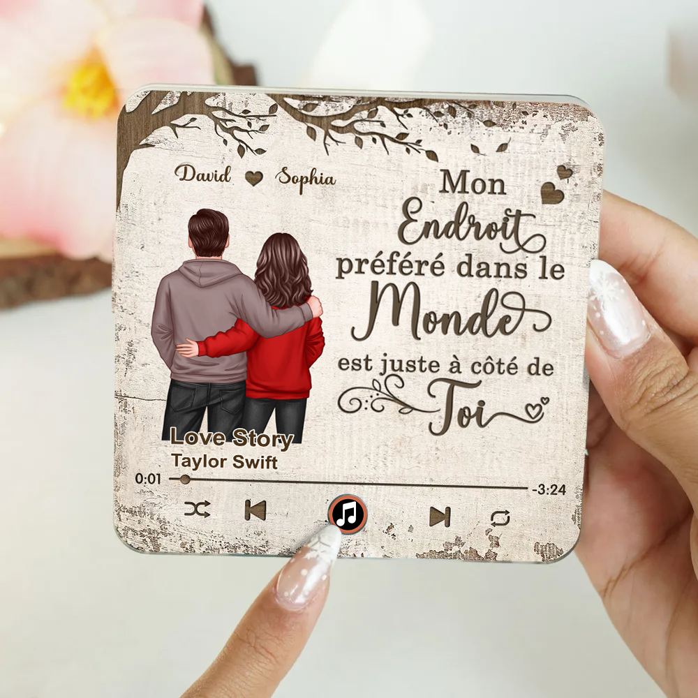 Aimant musical pour réfrigérateur avec 2 personnages et citation Cadeau pour couple/couple LGBT