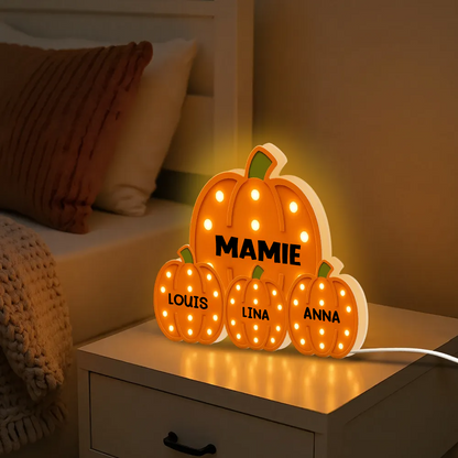 «Les Petits Citrons de Mamie » – Boîte lumineuse LED personnalisée, cadeau pour grand-mère
