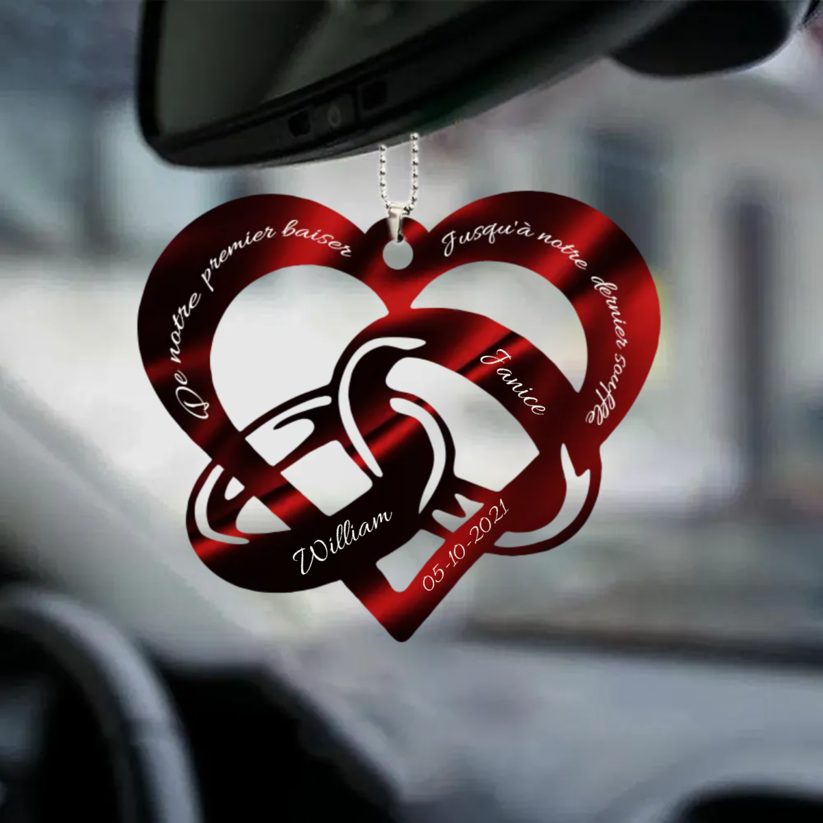 Pendentif Amour infini avec 2 noms & date