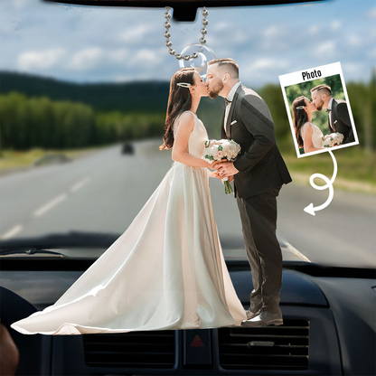 Pendentif en acrylique personnalisé avec photo pour couple et famille