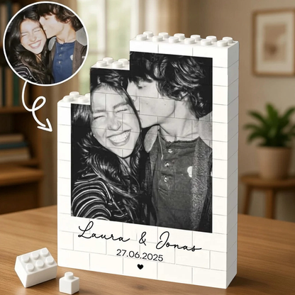 Puzzle personnalisé en briques avec photo pour couple
