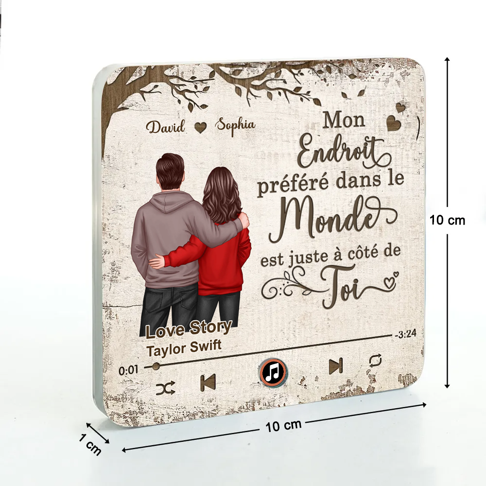 Aimant musical pour réfrigérateur avec 2 personnages et citation Cadeau pour couple/couple LGBT