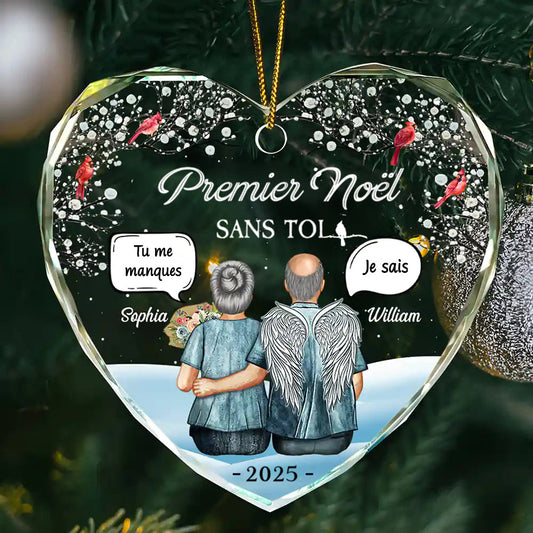 Premier Noël sans toi - Décoration personnalisée en verre pour Noël Cadeau de deuil