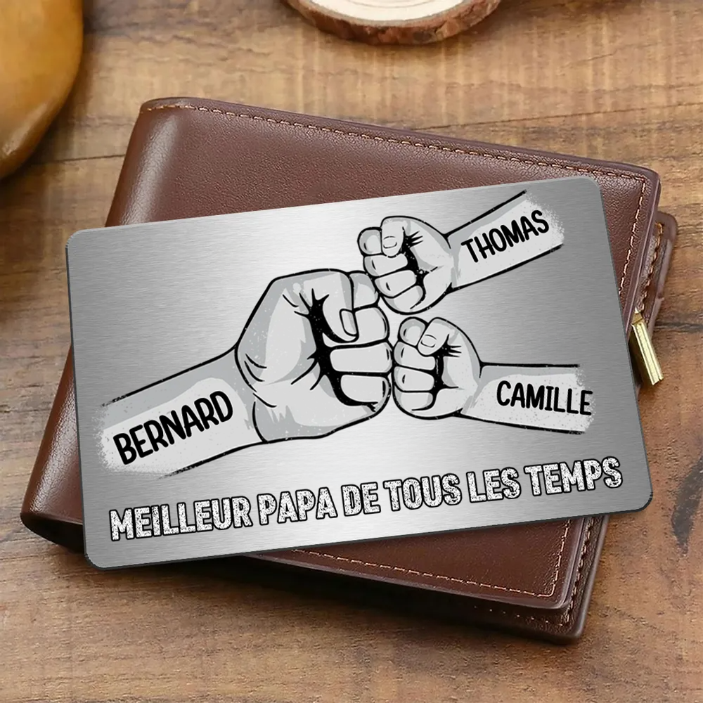 Carte portefeuille personnalisée avec empreinte de main Wallet Card pour papa