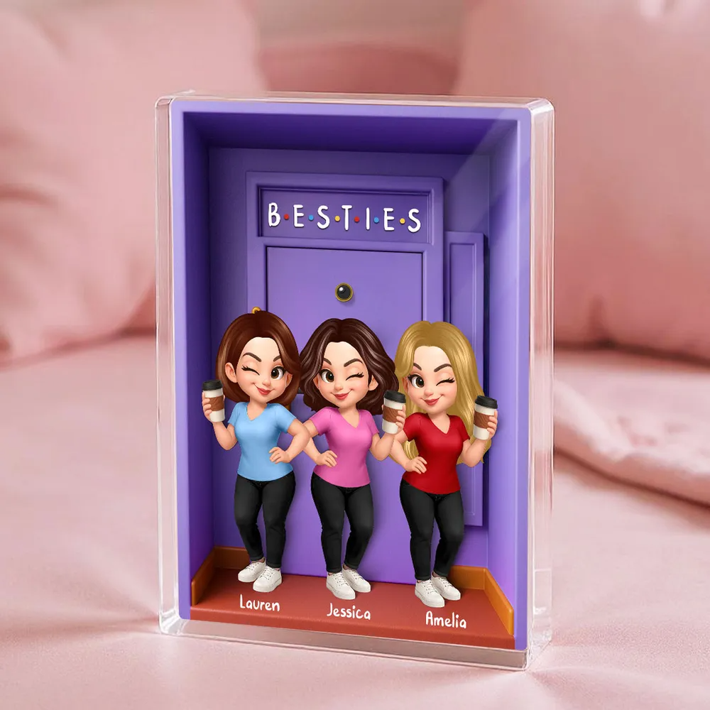 Bloc en acrylique personnalisé avec 2 à 6 femmes – Cadeau pour meilleures amies et sœurs