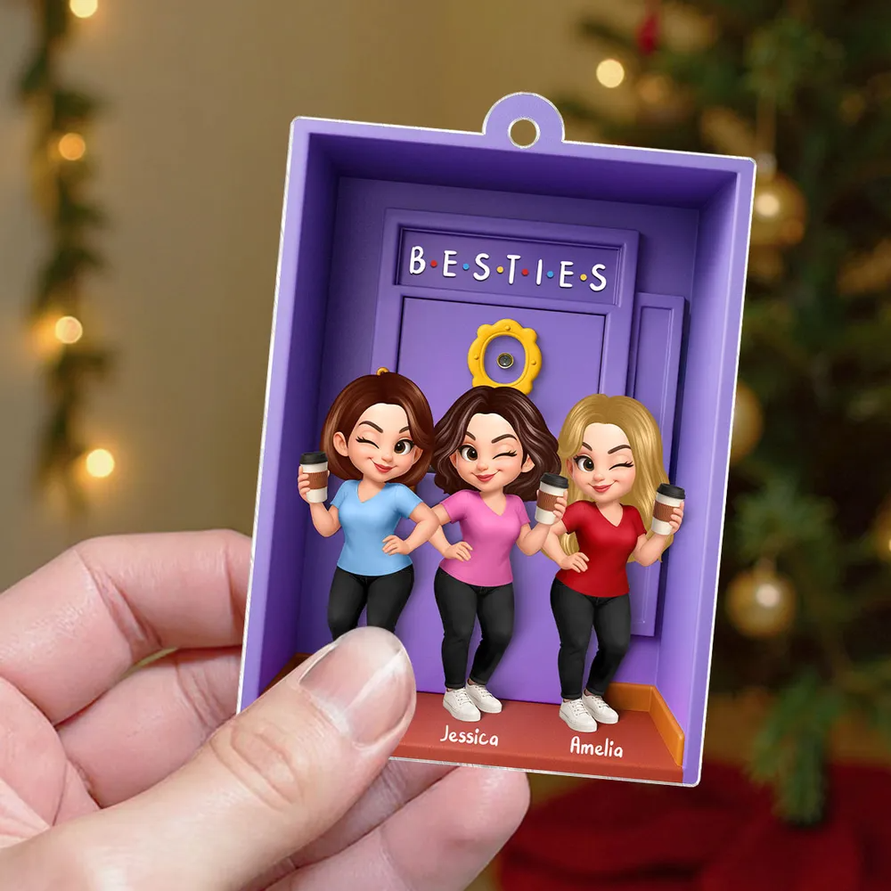 Orement en acrylique avec 2 à 6 femmes Décorations de Noël personnalisées pour sœur et meilleures amies