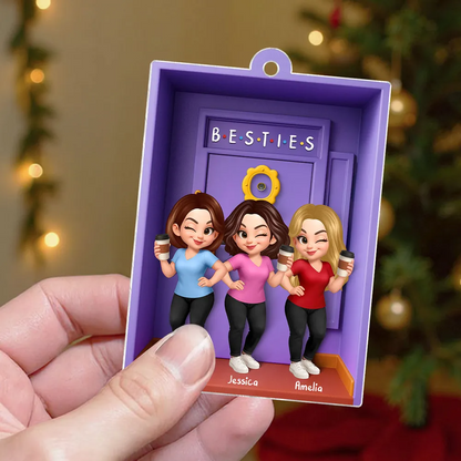 Orement en acrylique avec 2 à 6 femmes Décorations de Noël personnalisées pour sœur et meilleures amies